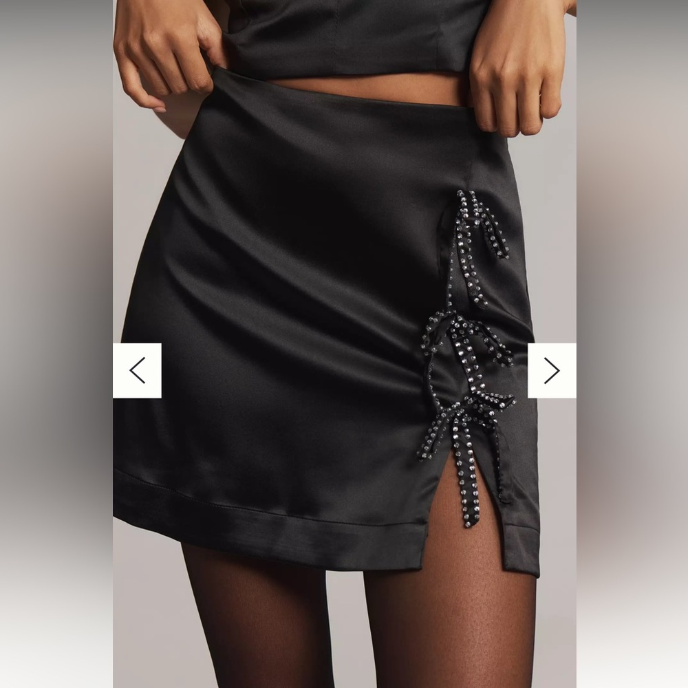 NEW! Maeve Silky Mini Skirt Sparkly Bows Black XL BUNDLE FOR MORE SAVINGS